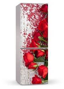Naklejka lub mata magnetyczna na lodówkę - Bukiet róż i kamyczki - 00133