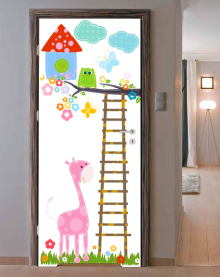 Naklejka na drzwi - Kolorowe rysunki dla dzieci - 0037