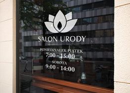 Naklejka na szybę godziny otwarcia G10 - Salon Urody