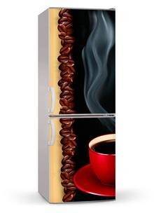 Naklejka lub mata magnetyczna na lodówkę - Czerwona filiżanka kawy - 0083
