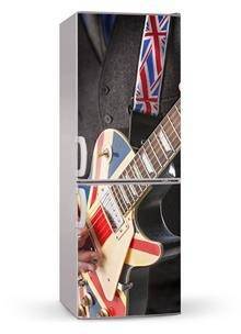 Naklejka lub mata magnetyczna na lodówkę - Gitara z motywami brytyjskimi - 00162