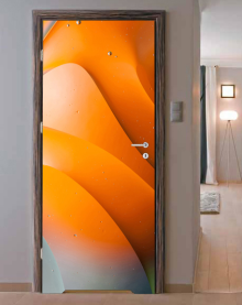 Naklejka na drzwi - Pomarańczowe abstrakcje - 0071