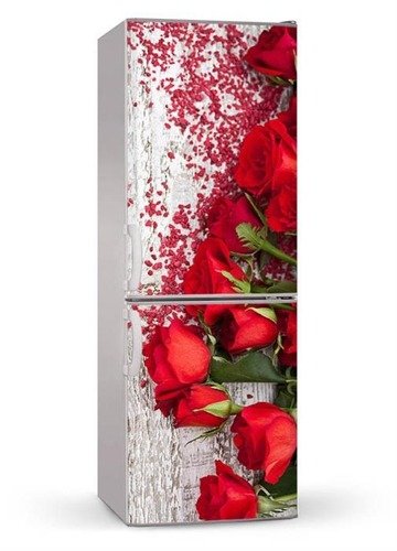 Naklejka lub mata magnetyczna na lodówkę - Bukiet róż i kamyczki - 00133