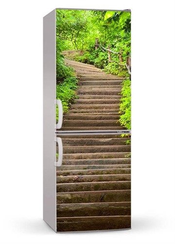 Naklejka lub mata magnetyczna na lodówkę - Kamienne schody w parku - 00116