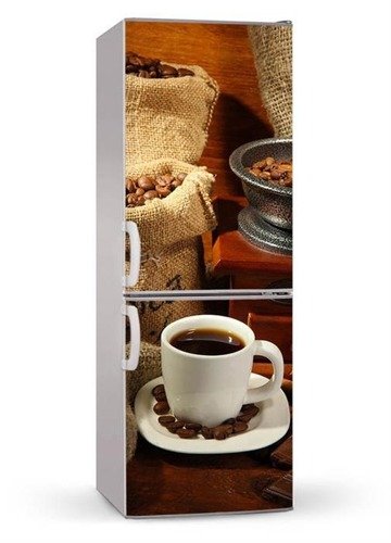 Naklejka lub mata magnetyczna na lodówkę - Kawa prosto z worków - 0087