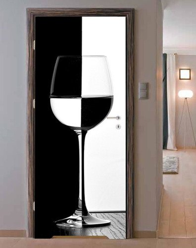 Naklejka na drzwi - Wino szachisty - 0001