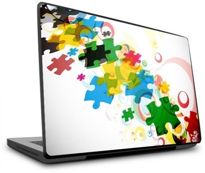 Naklejka na laptopa - Spadające puzzle